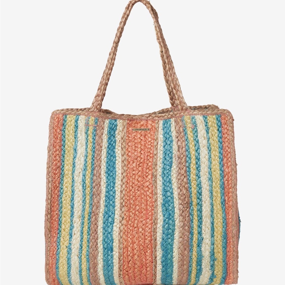 O’Neil Samara Colorful Striped Beach Tote Bag NWT